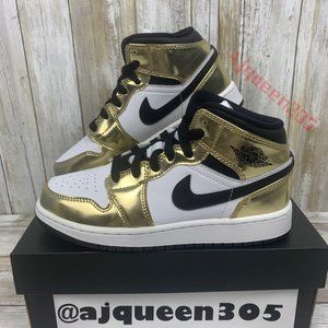 Air Jordan 1 Mid Metallic Gold GS